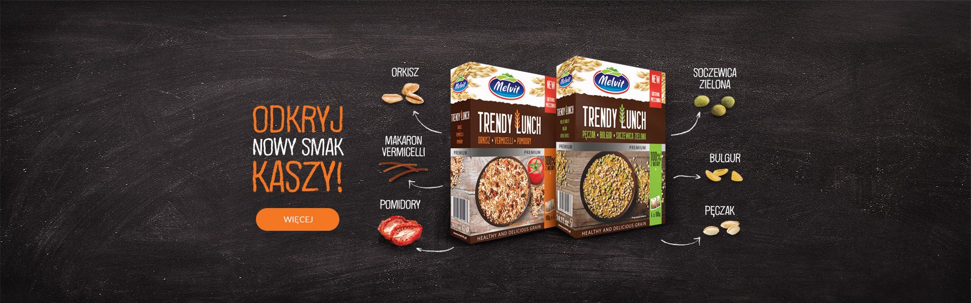 Trendy Lunch z orkiszem, vermicelli i pomidorami