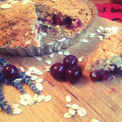 Ciasto owsiane z wiśniami